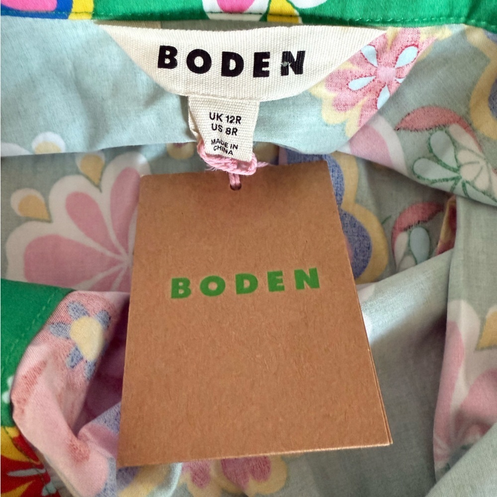 Boden Rachel Cotton Midi Shirt Dress
Rich Emerald Meadow Posy women’s 8R NWT - Picture 5 of 12